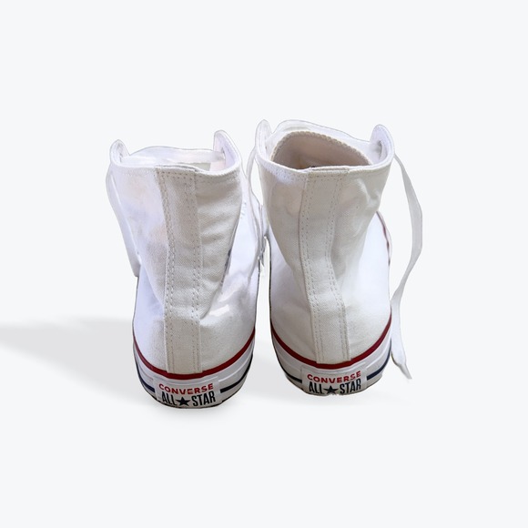Converse Chuck Taylor All Star High Top Canvas White Sneakers Mens 9 Womens 11 - Picture 8 of 10